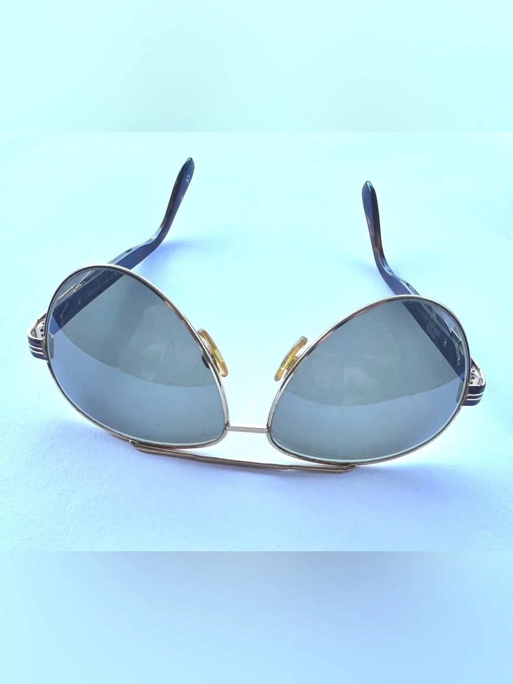 Versace Gold Frame Sunglasses with Gray Blue Lenses